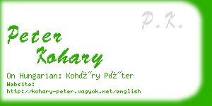 peter kohary business card